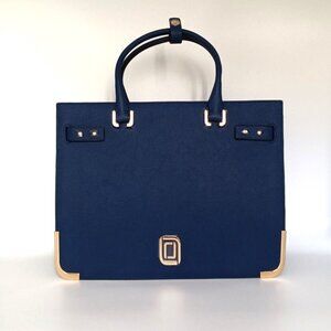 Greta Tote Artic Blue Genuine Leather Handbag Luana Italy NWT